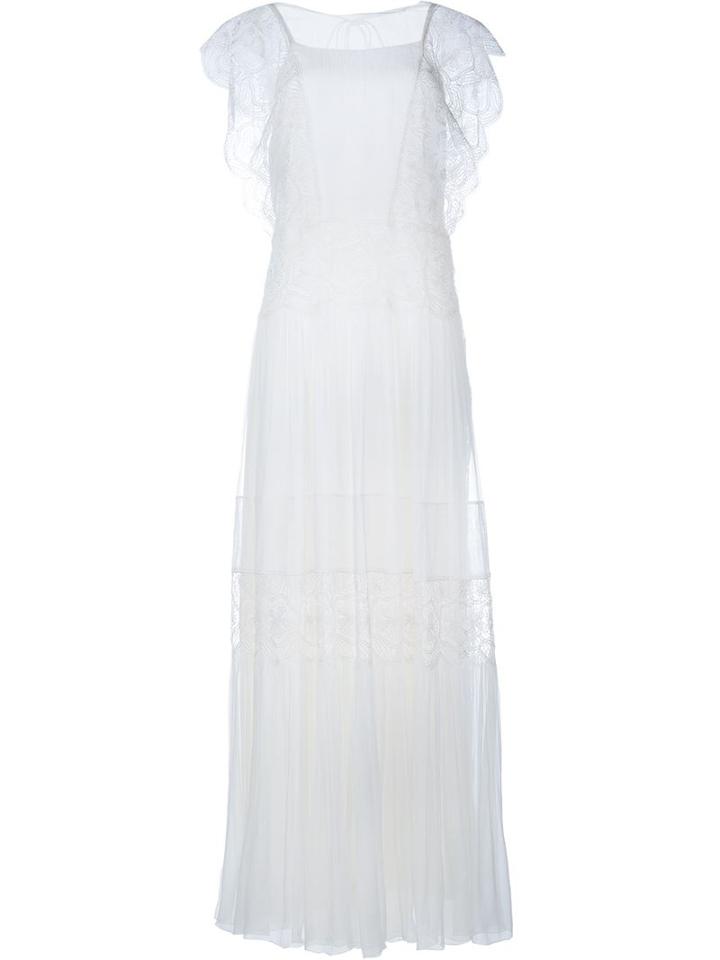 Alberta Ferretti Short Sleeve Silk Dress