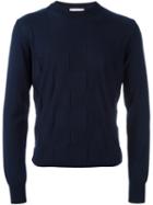 Ami Alexandre Mattiussi Crew Neck Sweater, Men's, Size: Medium, Blue, Wool