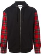 Moschino Tartan Sleeve Hoodie, Men's, Size: 50, Black, Cotton/virgin Wool/other Fibres
