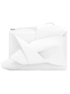 No21 Folded Trim Clutch Bag, Women's, White, Calf Leather