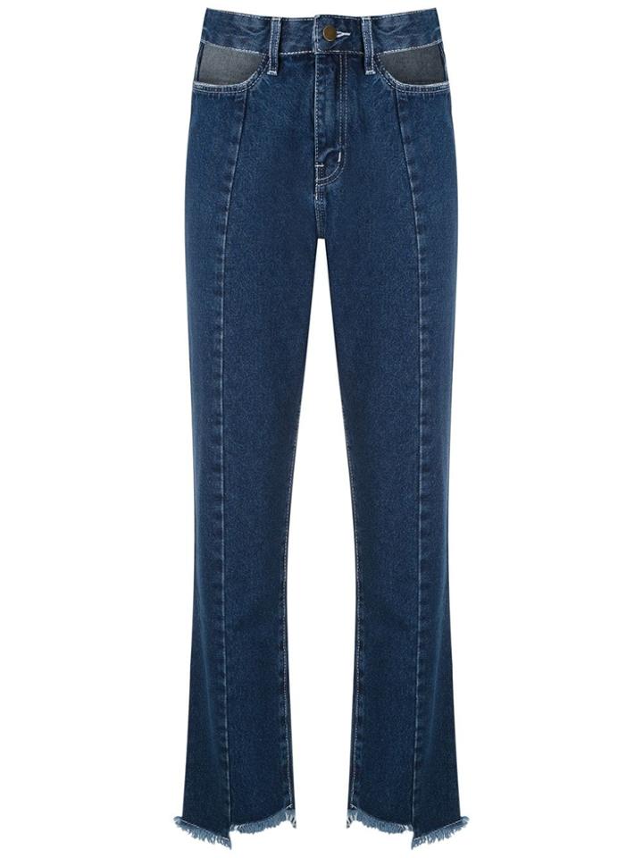 Framed Cut Skinny Jeans - Blue