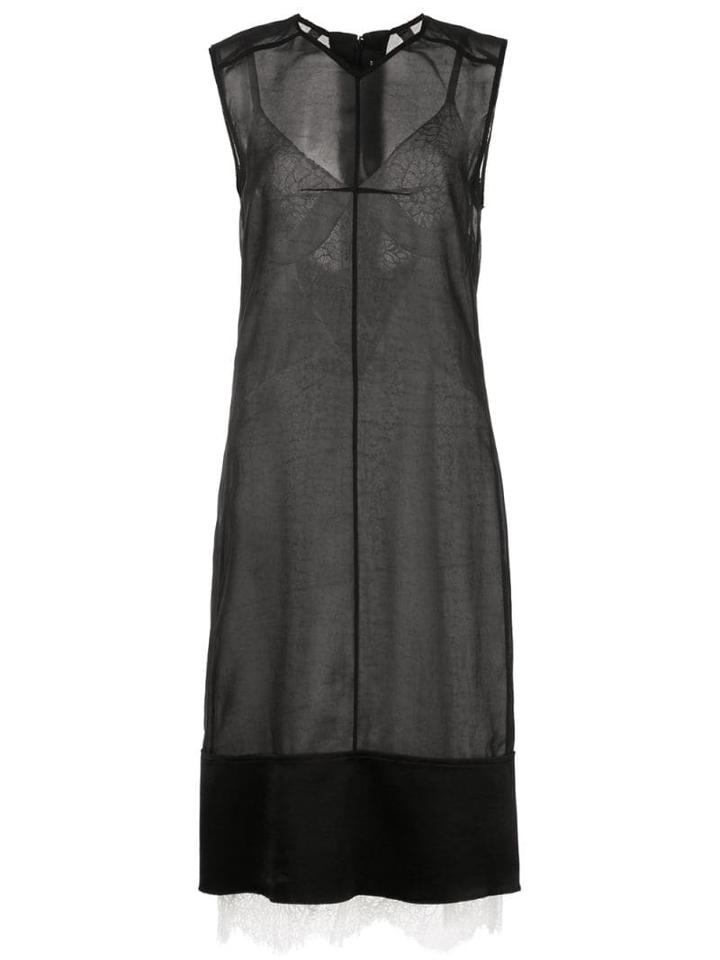 Proenza Schouler Washed Satin Sleeveless Dress - Black