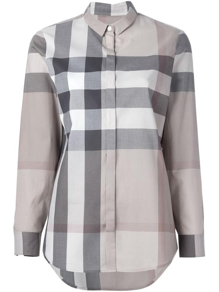 Burberry Brit Checked Shirt, Women's, Size: L, Nude/neutrals, Cotton
