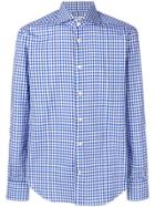 Kiton Vichy Button Down Shirt - Blue