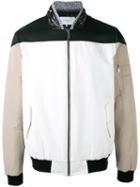 Les Benjamins Zipped Bomber Jacket, Men's, Size: Medium, White, Polyamide/cotton/polyester/leather