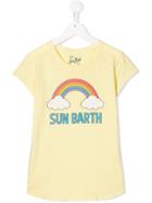 Mc2 Saint Barth Kids Teen Rainbow Print T-shirt - Yellow