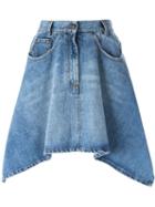 Moschino Asymmetric Denim Skirt, Women's, Size: 44, Blue, Cotton