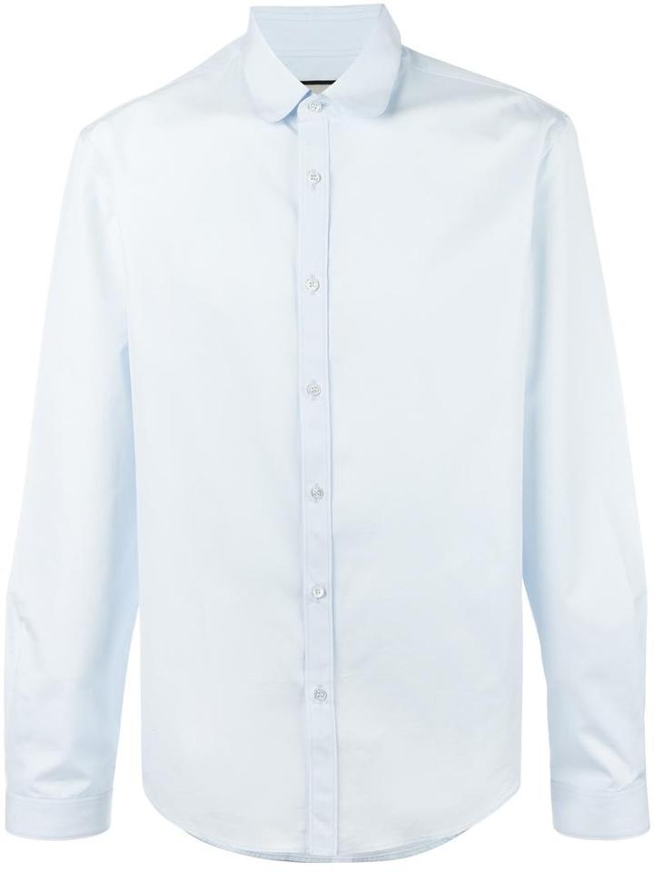 Gucci Rounded Collar Shirt, Men's, Size: 17, Blue, Cotton