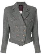 John Galliano Vintage Double-breasted Cropped Jacket - Grey