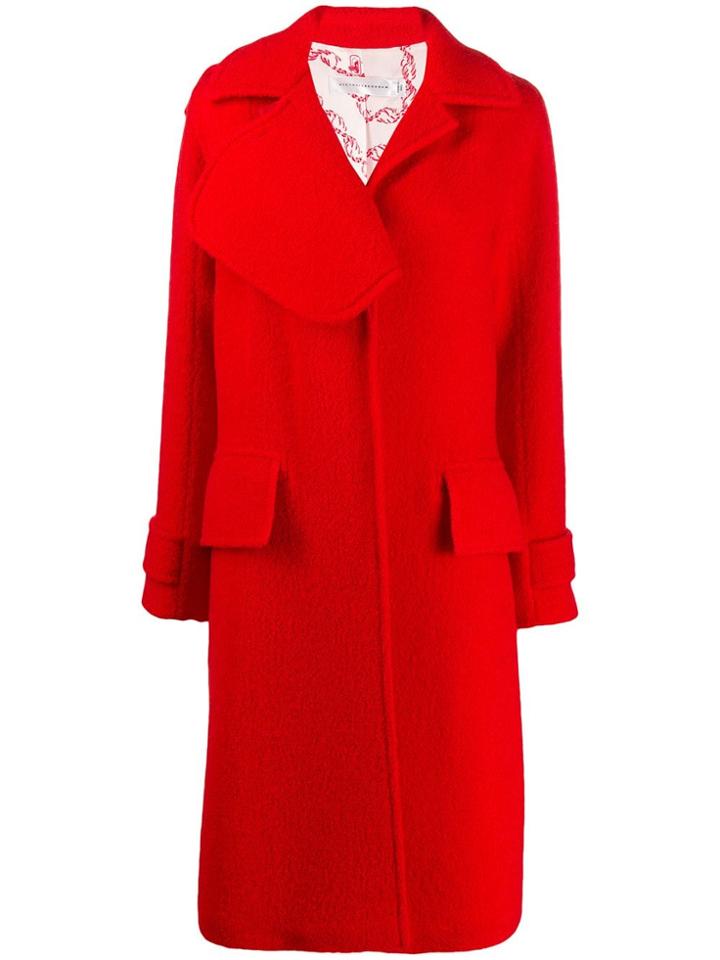 Victoria Beckham Textured Asymmetric Lapel Coat