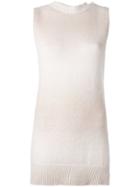 Lamberto Losani High Neck Knitted Tank - Neutrals