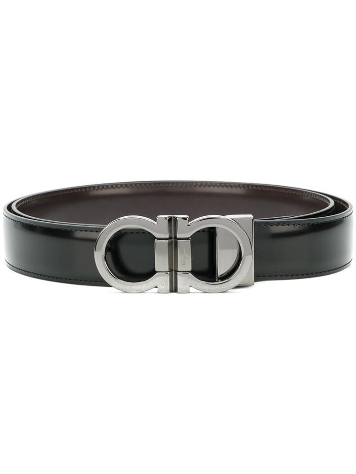 Salvatore Ferragamo - Double Gancio Reversible Belt - Men - Leather - 105, Black, Leather