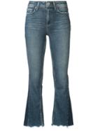 Paige Flared Cropped Jeans, Women's, Size: 25, Blue, Cotton/polyester/spandex/elastane