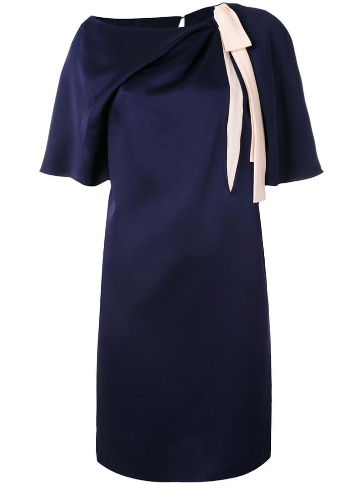 Lanvin - Neck Tie Dress - Women - Silk/acetate/viscose - 42, Blue, Silk/acetate/viscose