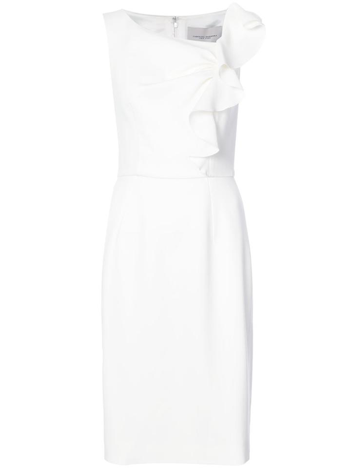 Carolina Herrera - Sleeveless Sheath Dress - Women - Spandex/elastane/virgin Wool - 14, White, Spandex/elastane/virgin Wool