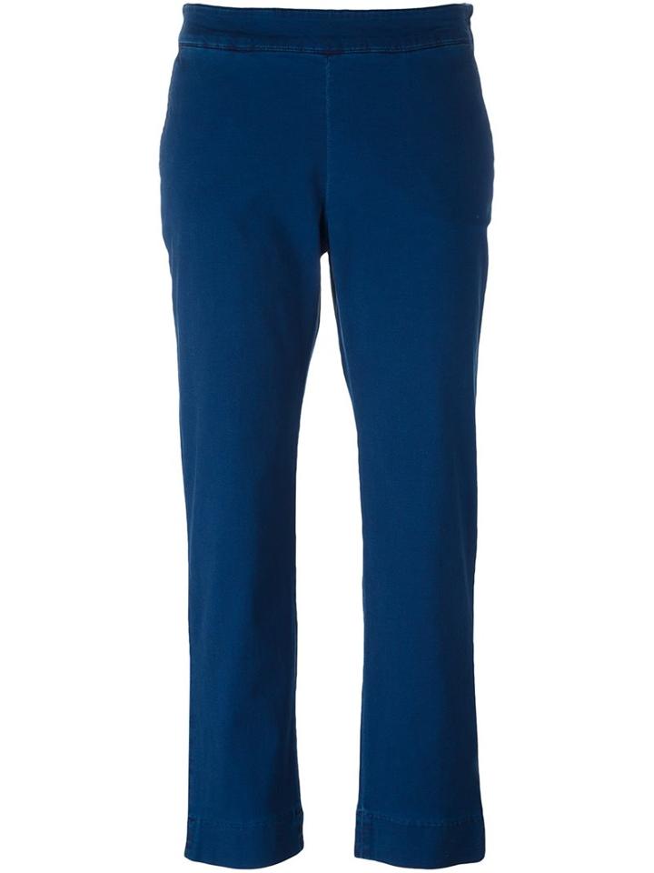 A.p.c. Straight Leg Trousers, Women's, Size: 36, Blue, Cotton/spandex/elastane