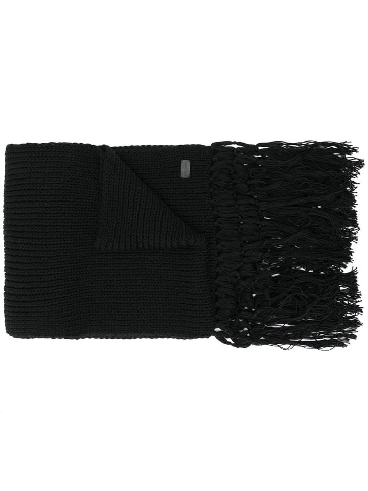 Saint Laurent Knitted Long Scarf - Black