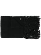 Saint Laurent Knitted Long Scarf - Black