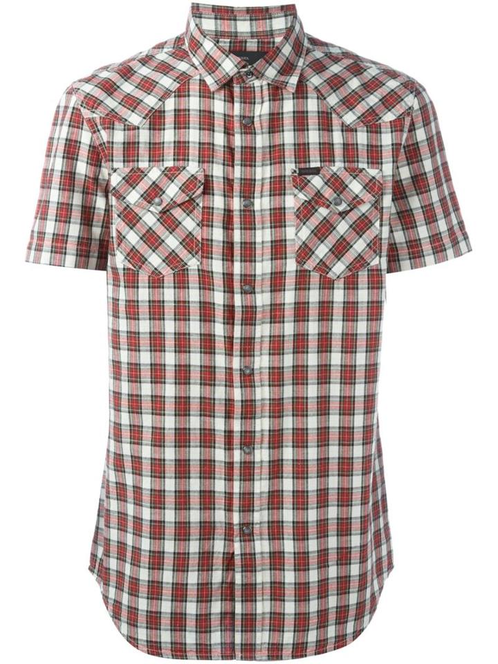 Diesel Plaid Shirt, Men's, Size: Xl, Cotton/polyester