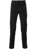 Diesel Black Gold Embroidered Distressed Jeans, Men's, Size: 30, Cotton/spandex/elastane