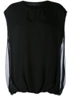 Federica Tosi - Gathered Hem T-shirt - Women - Silk/spandex/elastane/modal - 44, Black, Silk/spandex/elastane/modal