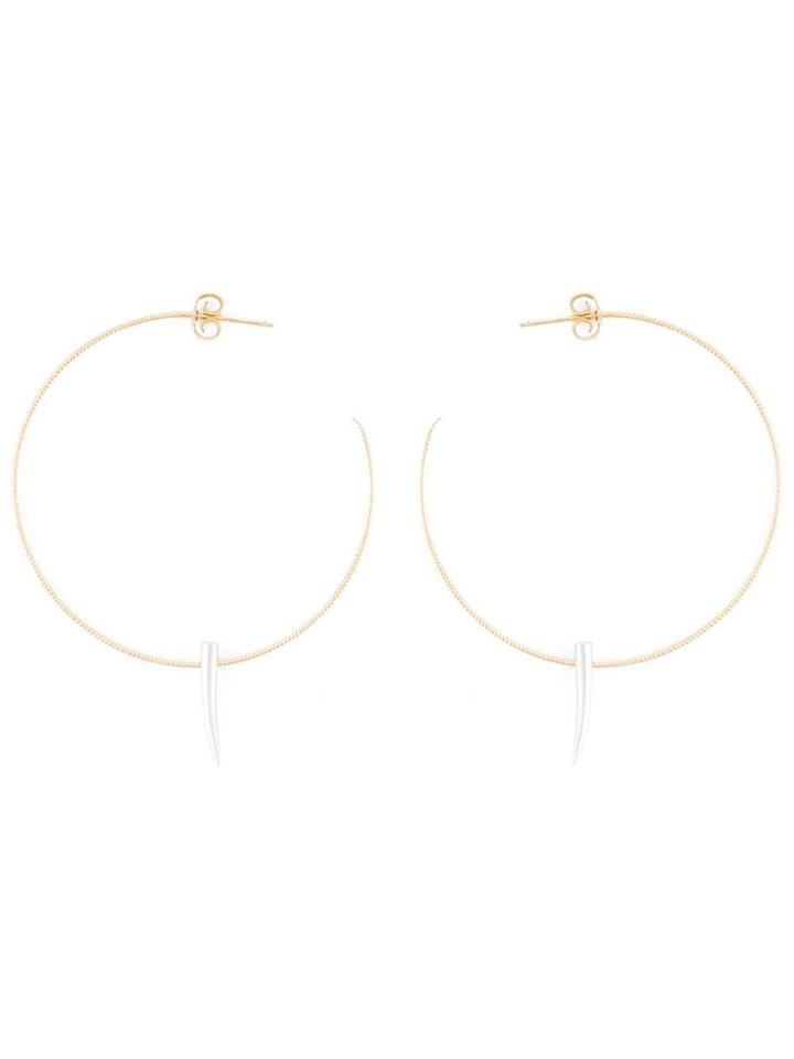 Wouters & Hendrix Spiked Hoop Earrings, Women's, Metallic, Sterling Silver