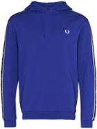 Fred Perry Logo Tape Hoodie - Blue