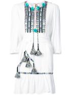 Figue Embroidered Details Dress - White