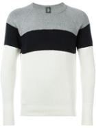 Eleventy Colour Block Sweater, Men's, Size: Xl, Grey, Cotton/polyamide