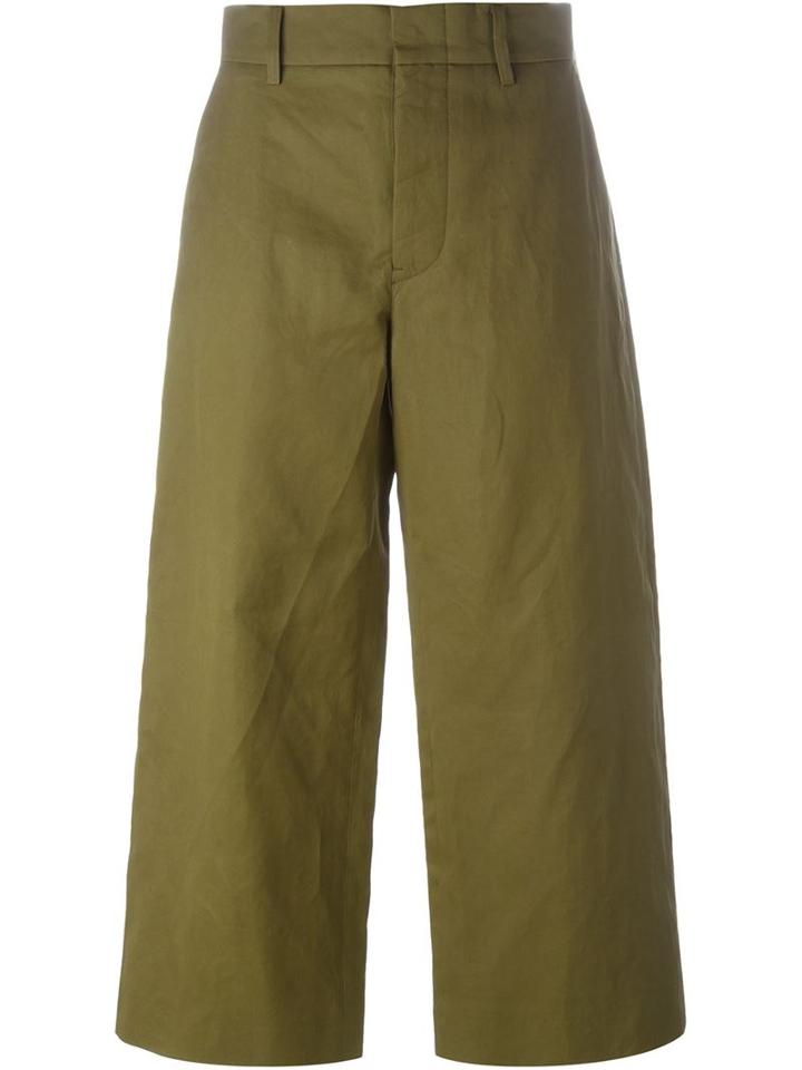 Sofie D'hoore Wide Leg Cropped Trousers, Women's, Size: 36, Green, Cotton