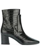 Givenchy Embossed Crocodile Effect Boots - Black