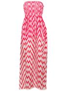 Tara Matthews Capo Zig-zag Maxi Beach Dress - Pink & Purple