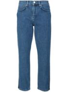 Victoria Victoria Beckham Cropped Boyfriend Jeans, Women's, Size: 27, Blue, Cotton/spandex/elastane
