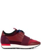 Balenciaga Runner Panelled Sneakers - Red