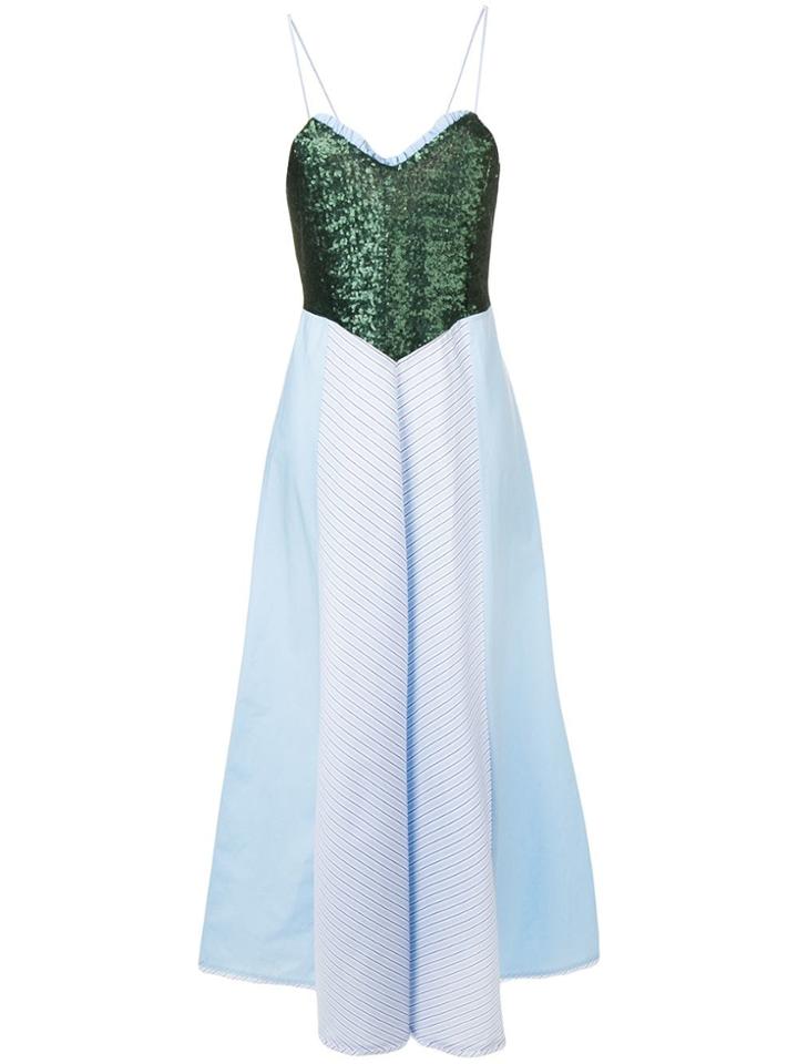 Gina Sequinned Bodice Dress - Blue