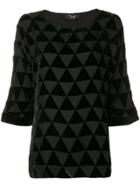 Clips Triangle Mosaic Blouse - Black