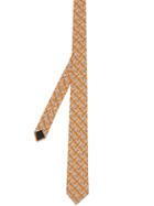 Burberry Classic Cut Monogram Print Silk Tie - Orange