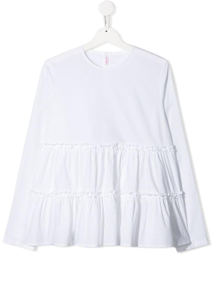 Il Gufo Ruffled Hem Blouse - White