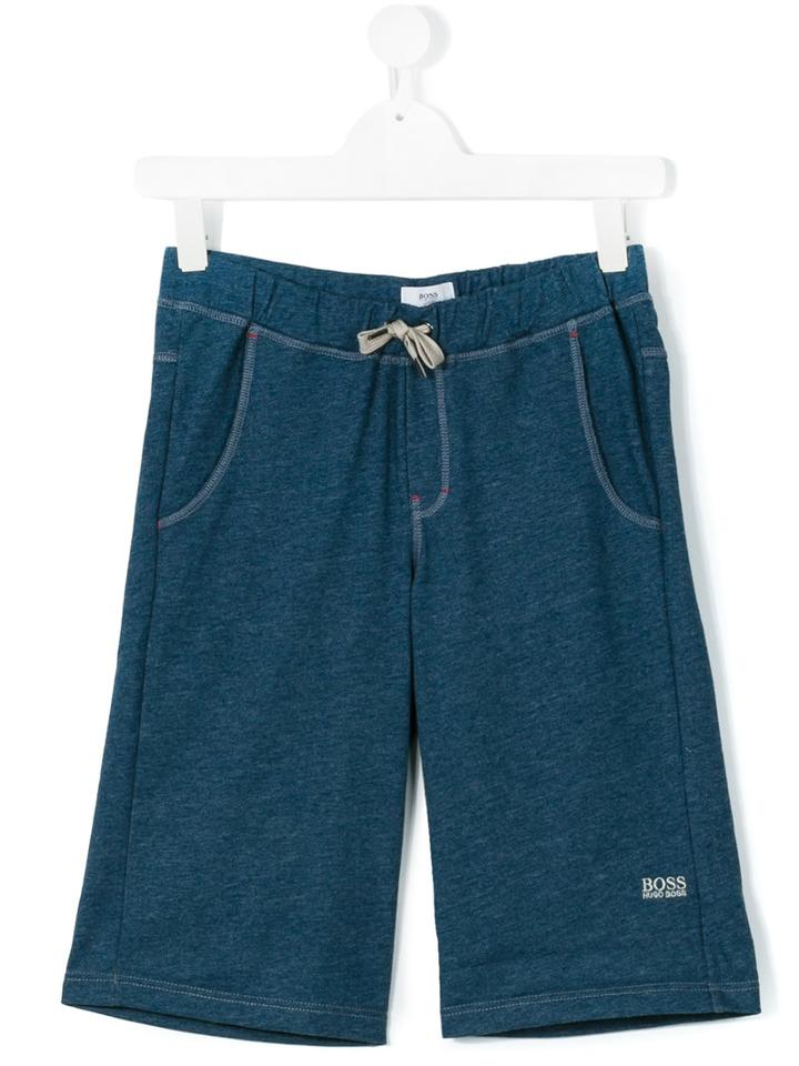 Boss Kids - Drawstring Track Shorts - Kids - Cotton/polyester - 14 Yrs, Blue