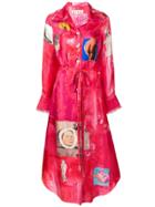 Marni Artistic Patch Shirt Dress - Pink