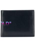Off-white Leather Bifold Wallet - Blue