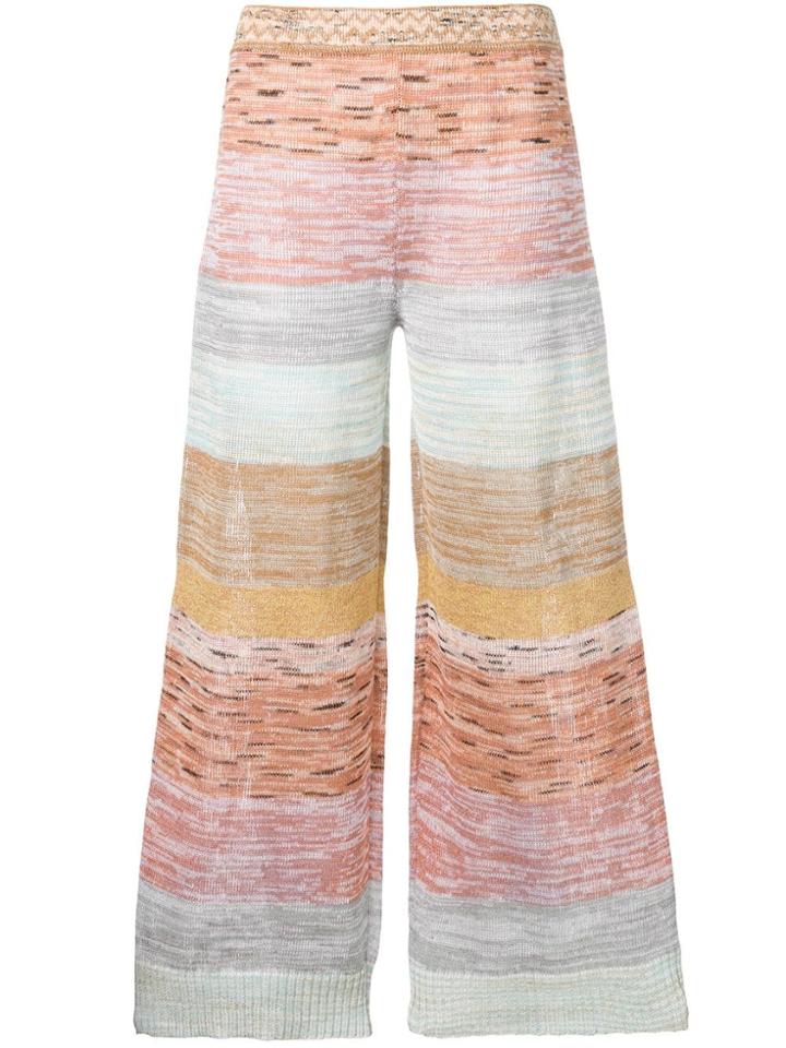 Missoni Knit Wide Leg Trousers - Neutrals