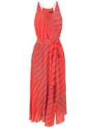 A.brand Vestido Listras Optical - Est Listra Optical Vermelho - Red