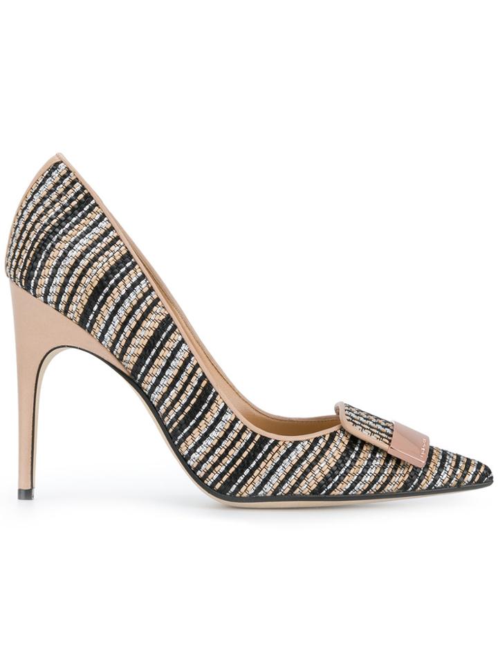 Sergio Rossi Striped Pumps - Black