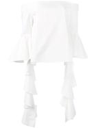 Jovanna Off-shoulder Top, Women's, Size: 6, White, Cotton/polyester