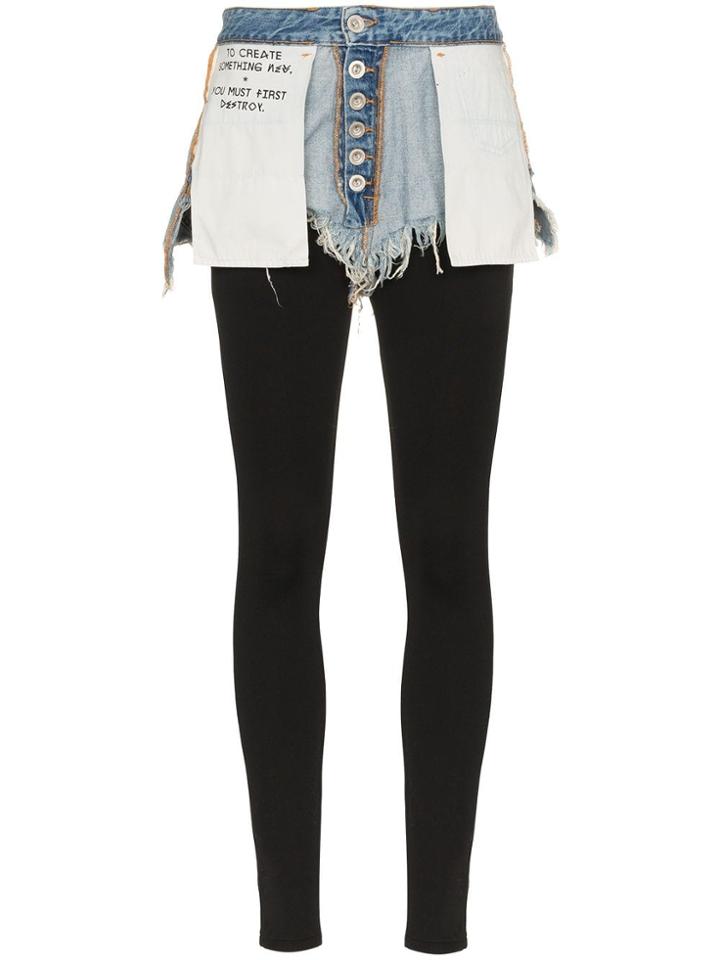 Unravel Project Unravel Lggn Sknny W Rvrs Dnm Shrt - Black