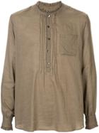 Undercover Pleated Detail Shirt - Brown