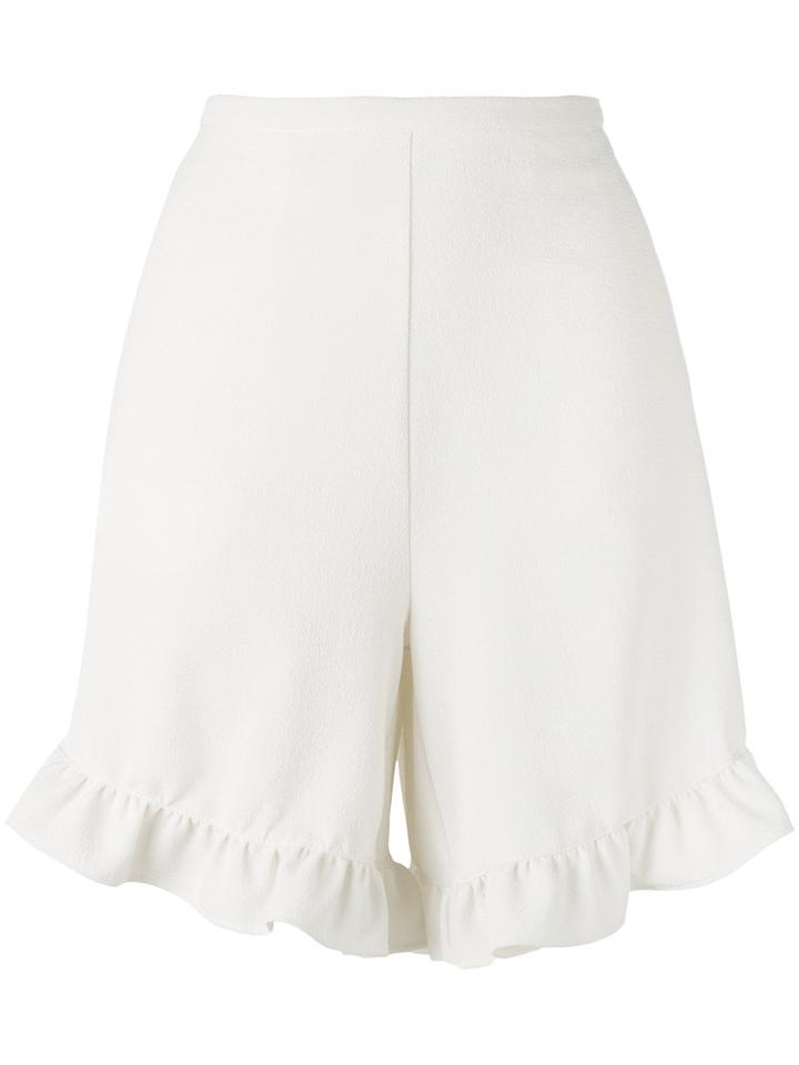 See By Chloé - Frill Trim Shorts - Women - Polyester/spandex/elastane - 36, Women's, White, Polyester/spandex/elastane