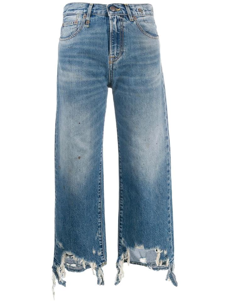 R13 Frayed Edge Jeans - Blue