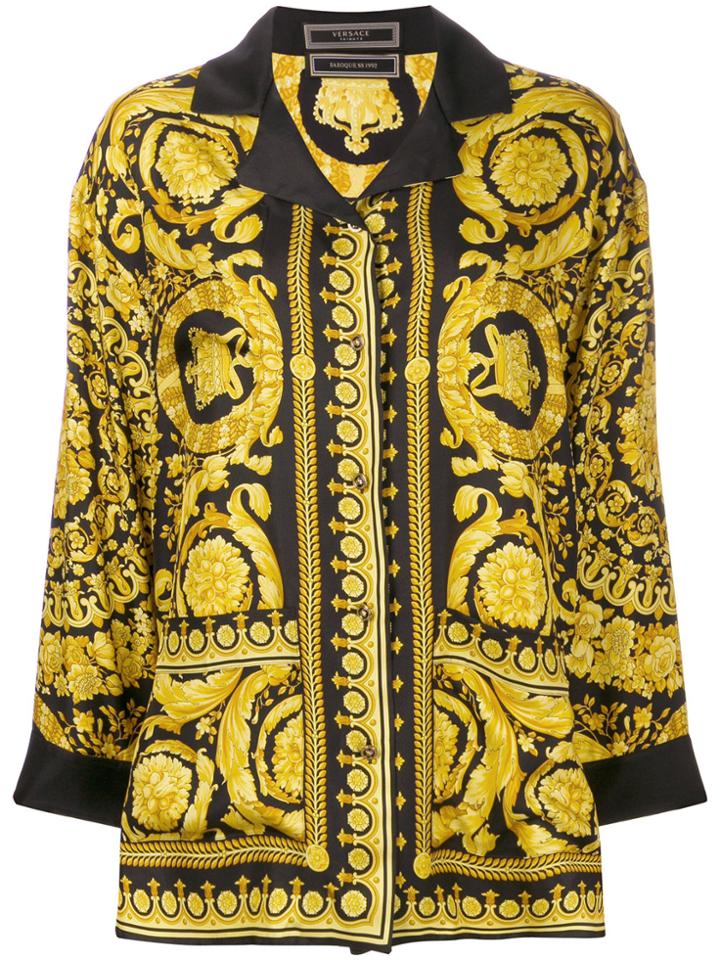Versace Baroque Print Shirt - Yellow & Orange